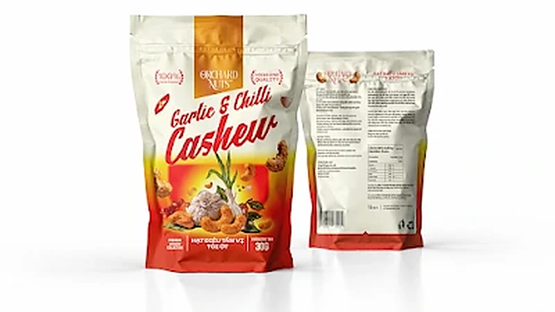 Hạt điều tẩm vị Tỏi Ớt Orchard Nuts túi 30g